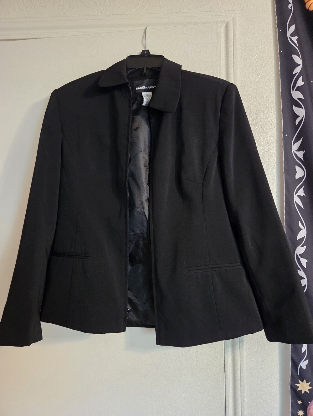 Sag Harbor Black Zip up Blazer